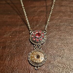 Ginger Snaps Pink Crystal Pendant Necklace with Silver-Tone Accents 32 In 1 Snap